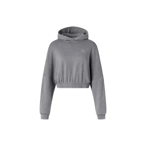 Adidas Originals CROP HOODIE Sweatshirts Women's Gray