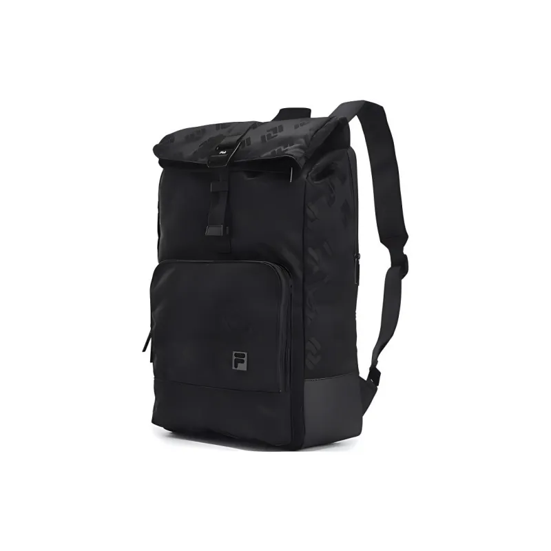 FILA Athletics PU Laminated Textile Laptop Backpack Large Size Unisex Pitch Black-1