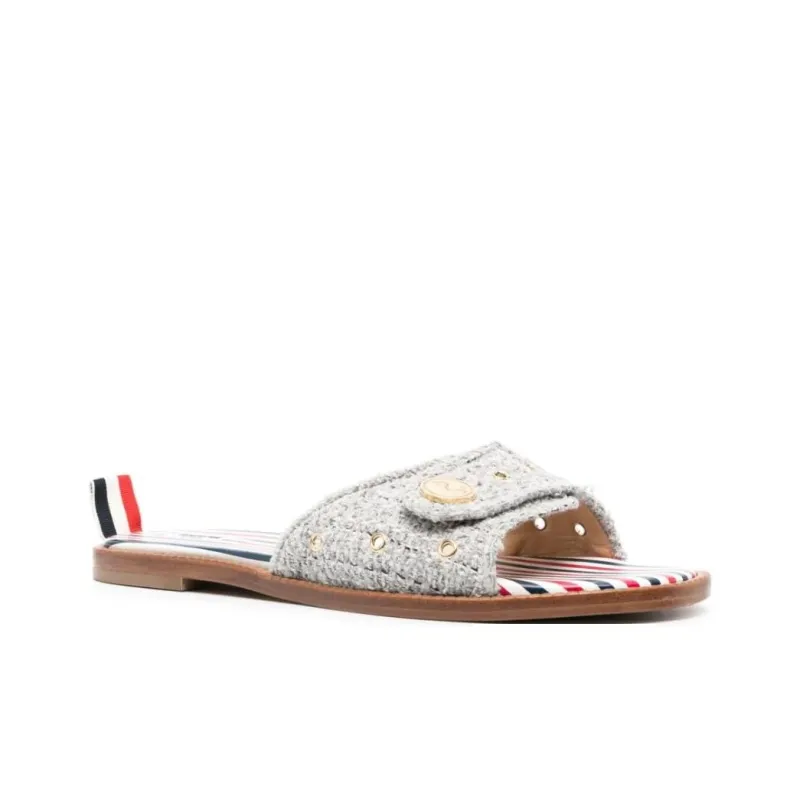 THOM BROWNE Tweed Slip-On Sandals Women's-2