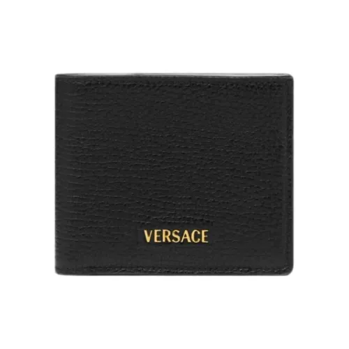 FANSIZHE Cow Leather Wallet Regular Men's Black & Gold