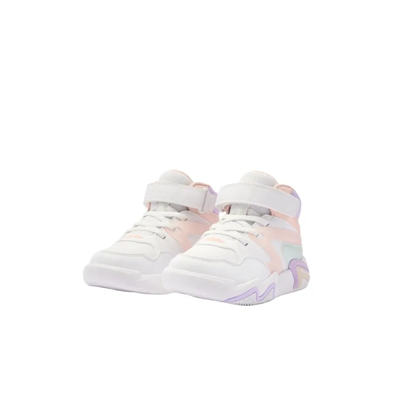 QIAODAN Anti Slip Wear Resistant Mid Top Kids' Skateboarding Shoes White Children Aged 3 7 Years Old-2