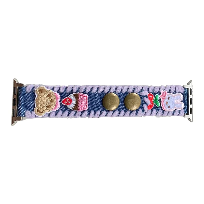 NCFCK Watch Band Apple Compatibility Denim Material-2
