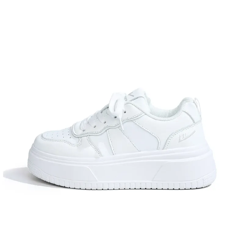 Warrior Small White Shoes Height Increasing Low-Top Skateboard Shoes Women's-0