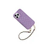 Light Purple, Rhombic Leather Shell with Small Incense Bracelet