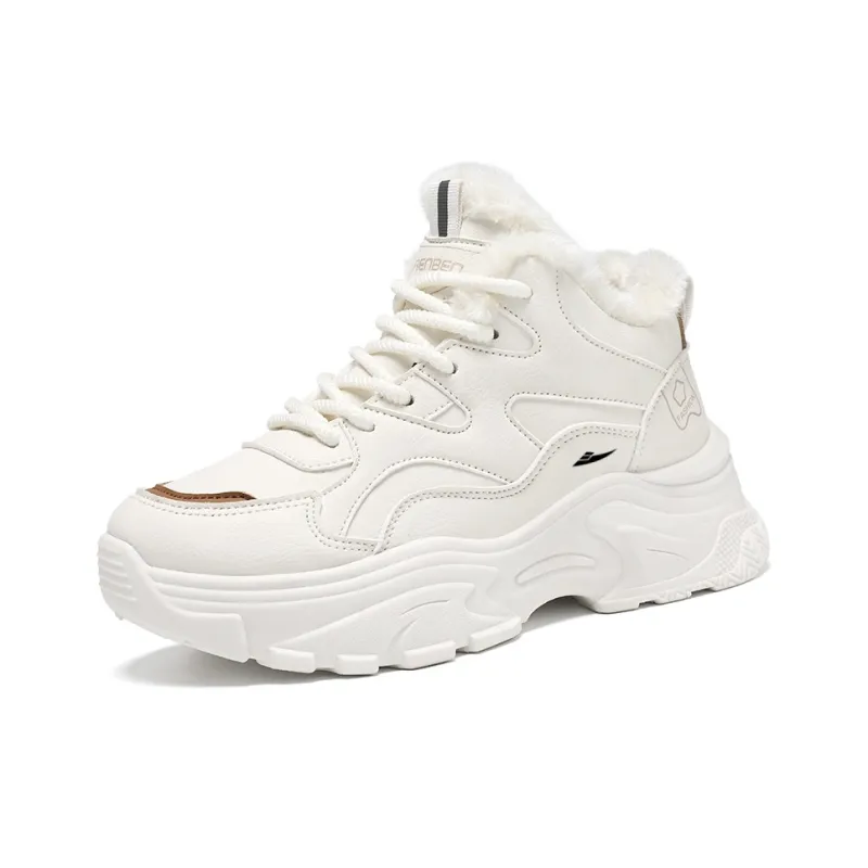 Kuding Warm Mid Top Chunky Sneakers Women's-7