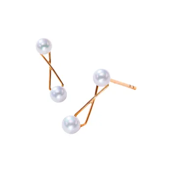 RUNXINZHUBAO Freshwater Pearl Stud Earrings Women's