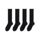 [4 Pack/Lace Trims Calf Layered]4 Black Pairs