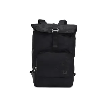 FILA Athletics PU Laminated Textile Laptop Backpack Large Size Unisex Pitch Black