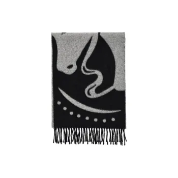 Burberry Mirrored Horse Fringed Scarf