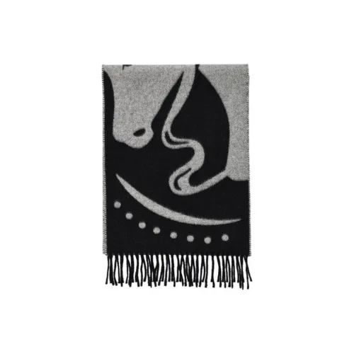 Burberry Mirrored Horse Fringed Scarf