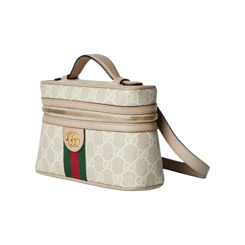 GUCCI Ophidia Canvas Box Bag Handbag Crossbody Bag Shoulder Bag Extra Mini Women's Beige & White-1