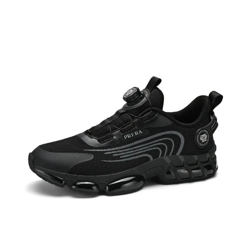 BIANSULONG Reflective Rebound Height Increasing Breathable Low-Top Casual Running Shoes Unisex Black-0