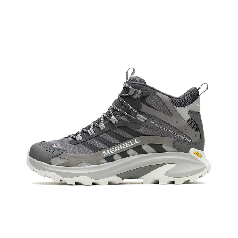 MERRELL MOAB SPEED 2 Anti Slip Wear Resistant High Top Hiking Shoes Men's Gray-0