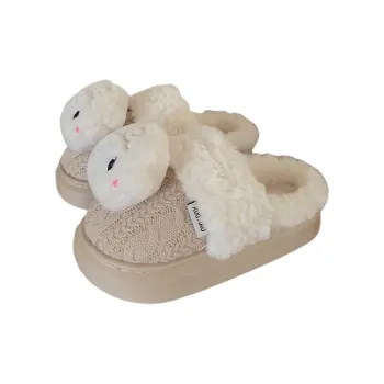 Thin Strips Cotton Slippers Women's Khaki