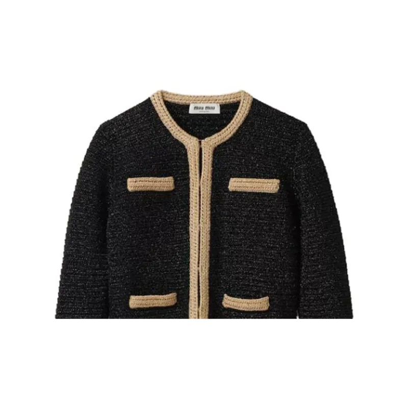 MIU MIU Long Sleeved Crewneck Cardigan-6