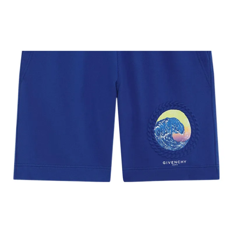 Givenchy Wave print Cotton Track Shorts-5