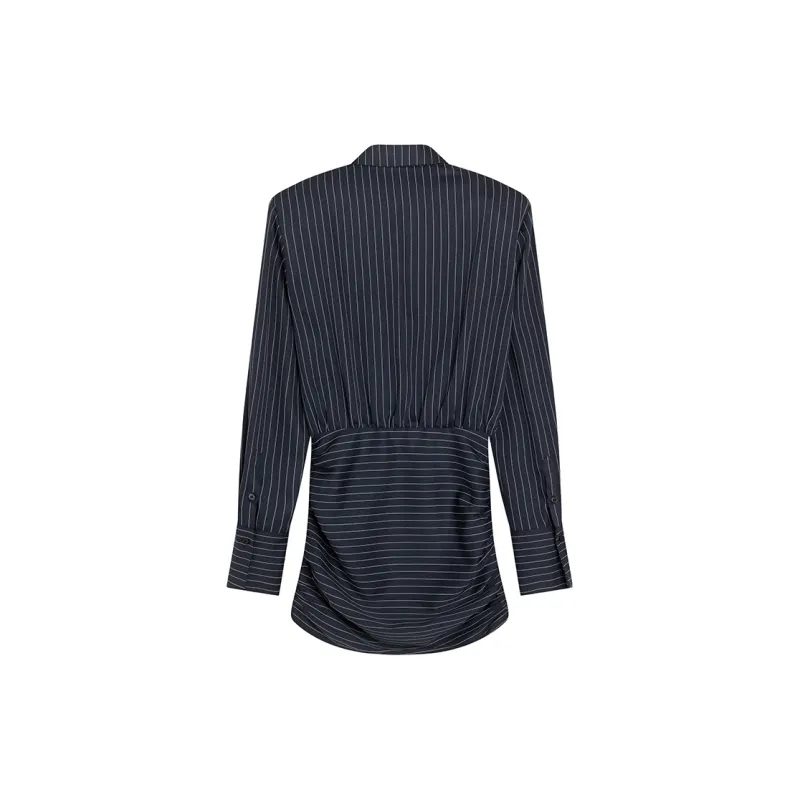 Ouyang Long Sleeved Dress Women's Navy Blue-1