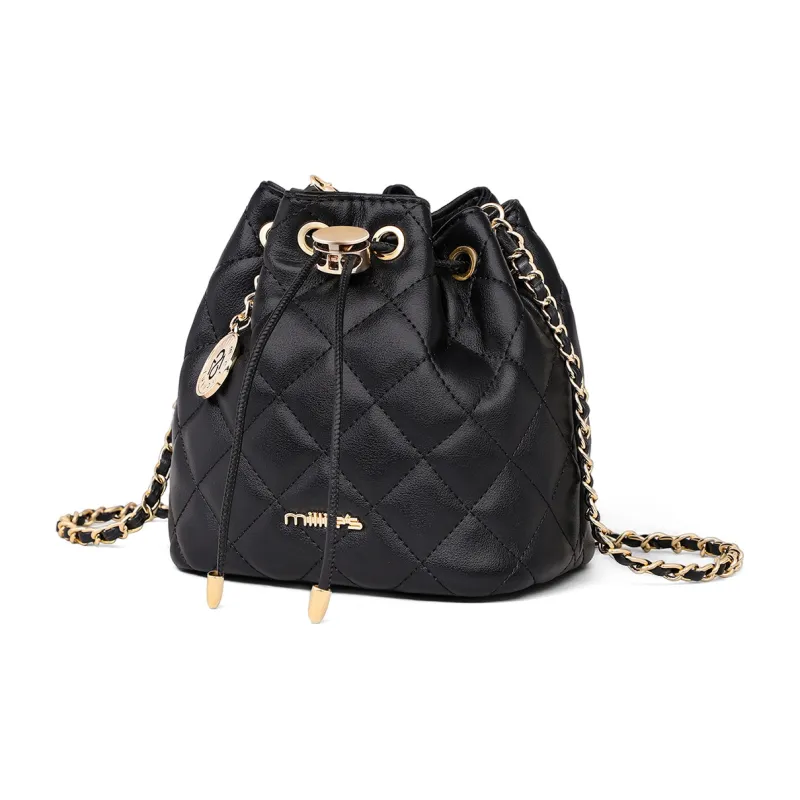 MILLIE'S Cow Leather Shoulder Bag Crossbody Bag Regular Women's Ecru/Black-6