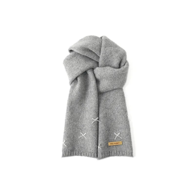 FREE RABBITⅡ Fall And Winter Cute Versatile Warm Knitted Fabric Scarf Women's-0
