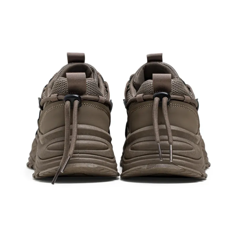 Warrior Slip Resistant, Abrasion Resistant, Lightweight Low Top Chunky Sneakers Men's Brown-3
