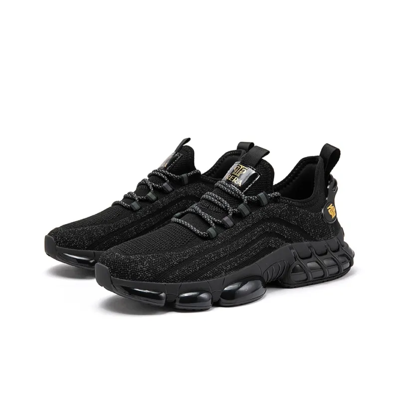 BIANSULONG Running Shoes Men Low Top Black-1
