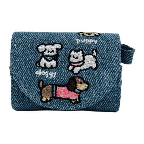 Sopi Compatible With Apple AirPods 4/2/3/4th Generation/AirPods Pro/Pro 2nd Generation Flap Denim Puppy Headphone Cases