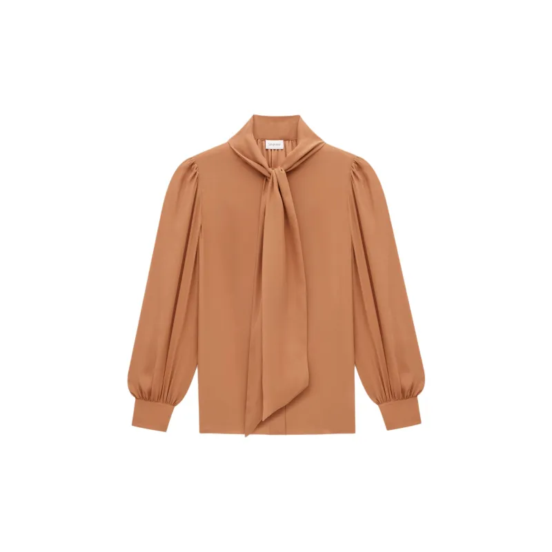 SAINT LAURENT Pussy Bow Long Sleeved Blouse-1