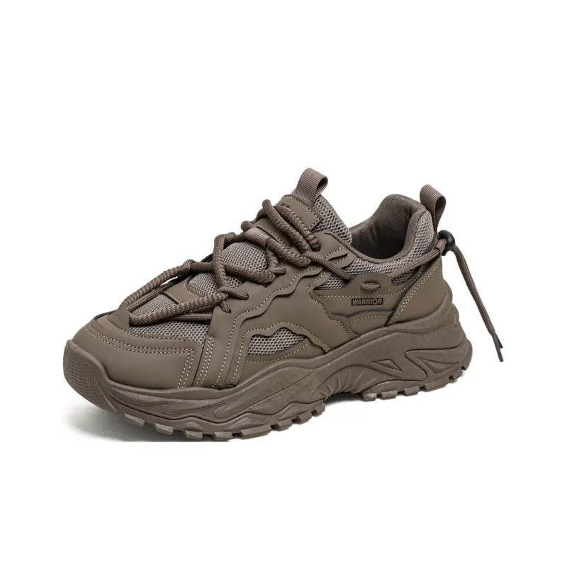Warrior Slip Resistant, Abrasion Resistant, Lightweight Low Top Chunky Sneakers Men's Brown-2