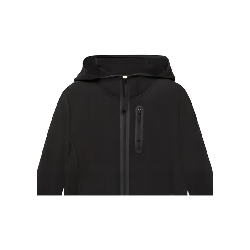 GUCCI Logo Print Hooded Technical Jacket Black Yellow-4