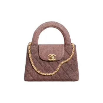 CHANEL Washed Denim Fabric Shoulder Bag, Crossbody Bag, Handbag Mini Women's Orange & Black