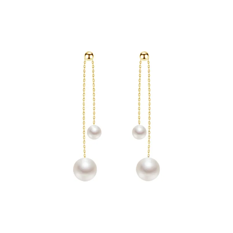 NATURALLYJOJO S925 Silver Faux Pearl Earrings Women's Silver/Gold-7