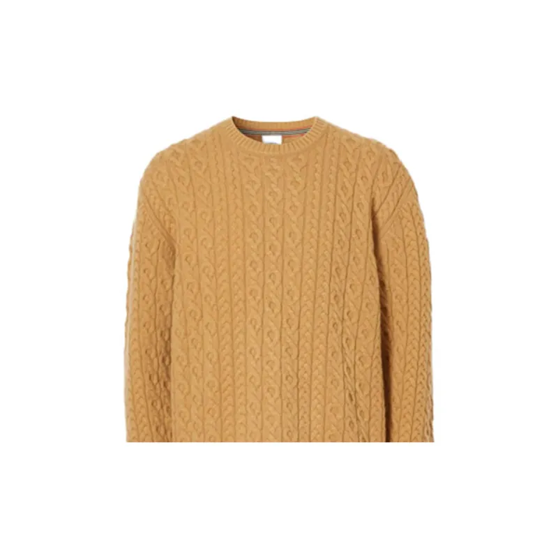 Burberry Cashmere Sweaters Men Yellow-5