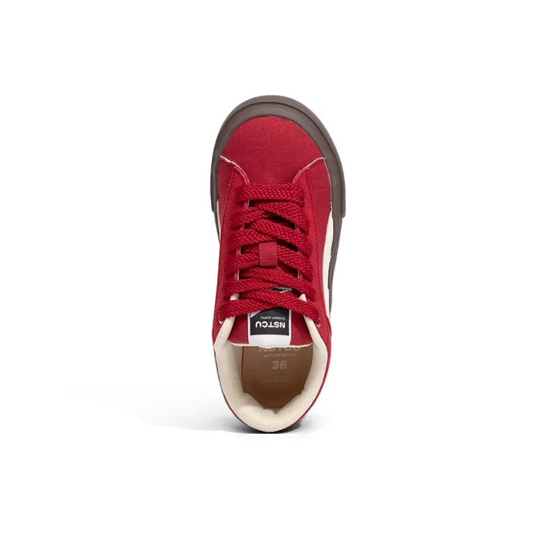 NSTCU Low-Top Skateboard Shoes Women's Red-3