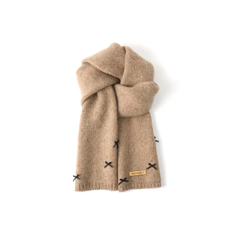 FREE RABBITⅡ Fall And Winter Cute Versatile Warm Knitted Fabric Scarf Women's-10
