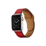 Stud Buckle Leather, Dark Red