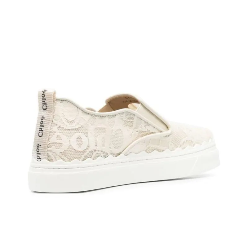 Chloe Lauren Low Top Stylish Skateboarding Shoes Women's Light Beige-2