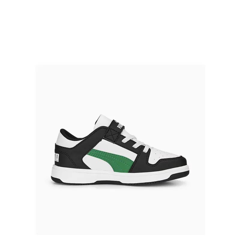 PUMA Rebound Layup Anti-Slip Wear-Resistant Low-Top Kids' Running Shoes Black White Kids'-1