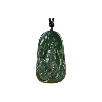 Jing Ruyu Hetian Jade Necklaces Green Jade Unisex