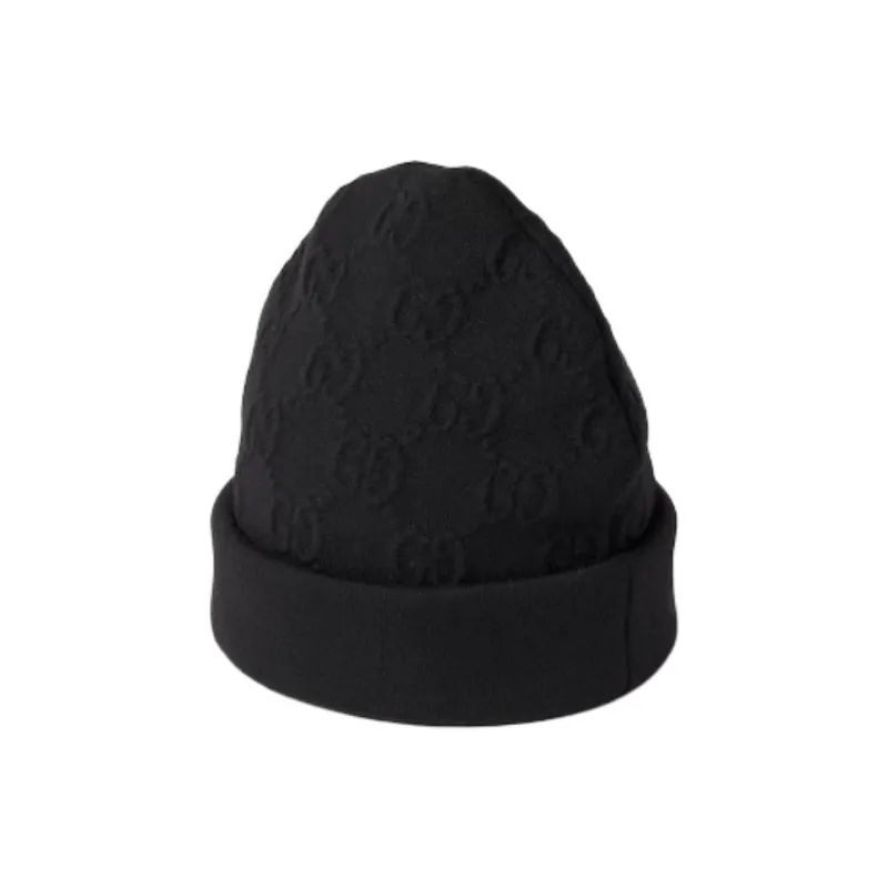 GUCCI Wool Blend Beanies Unisex Black-1