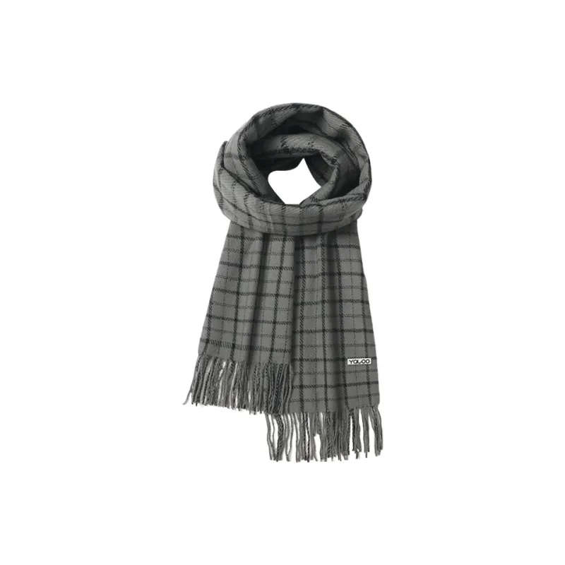 Yalu Polyester Knit Scarves Unisex Black/Ecru/Light Pink/Dark Gray-4