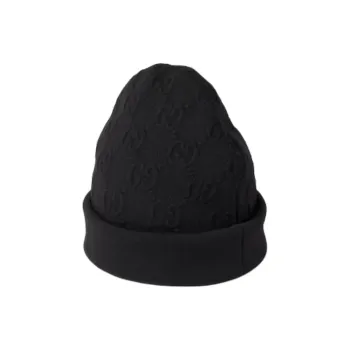 GUCCI Wool Blend Beanies Unisex Black