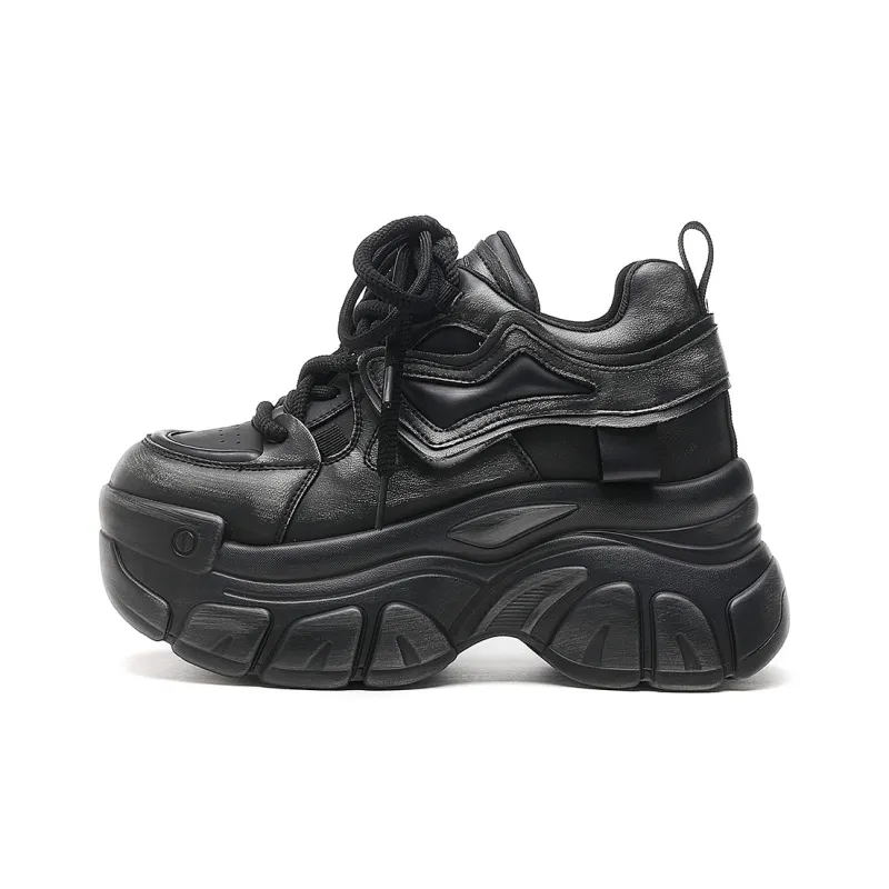 CARDANRO Low-Top Platform Height Increasing 10cm Vintage Chunky Sneakers Women's-20