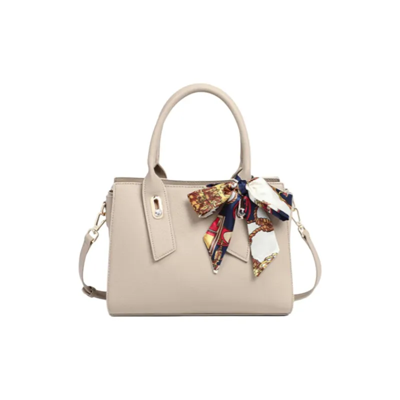 C°BANNER Cow Leather With Synthetic Leather Shoulder Bag, Crossbody Bag, Mom Handbag Regular Women's Creamy Apricot-1