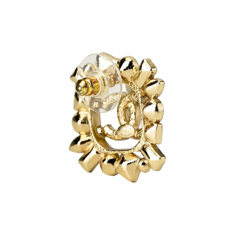 CHANEL Stud Earrings Women's Gold-3