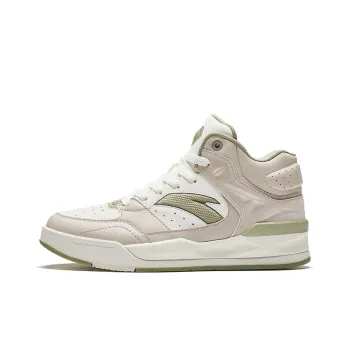 Anta Anti-Slip Wear-Resistant High-Top Skateboard Shoes Women's White Gray Green
