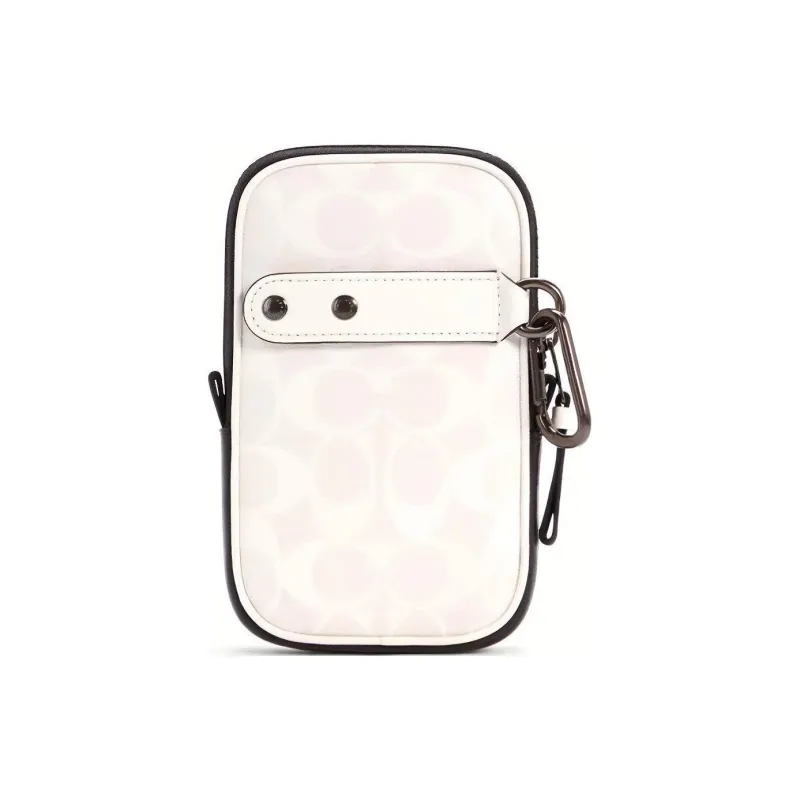 COACH N/S Canvas With Leather Clutch Men's White Monogram-1