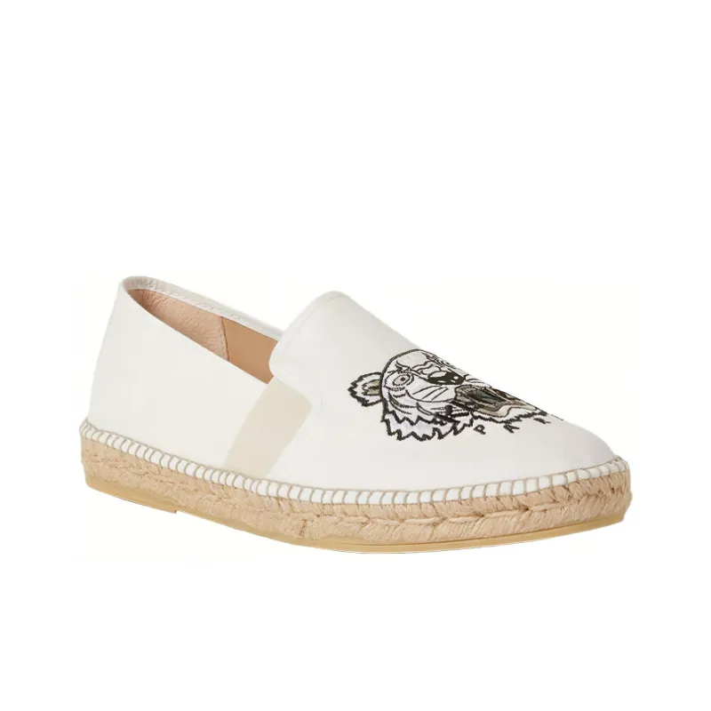 KENZO Tiger Elasticated Espadrilles Casual Shoes Men's White-1