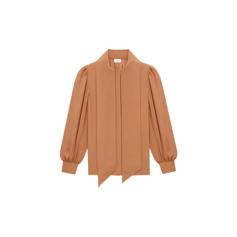 SAINT LAURENT Pussy Bow Long Sleeved Blouse-2