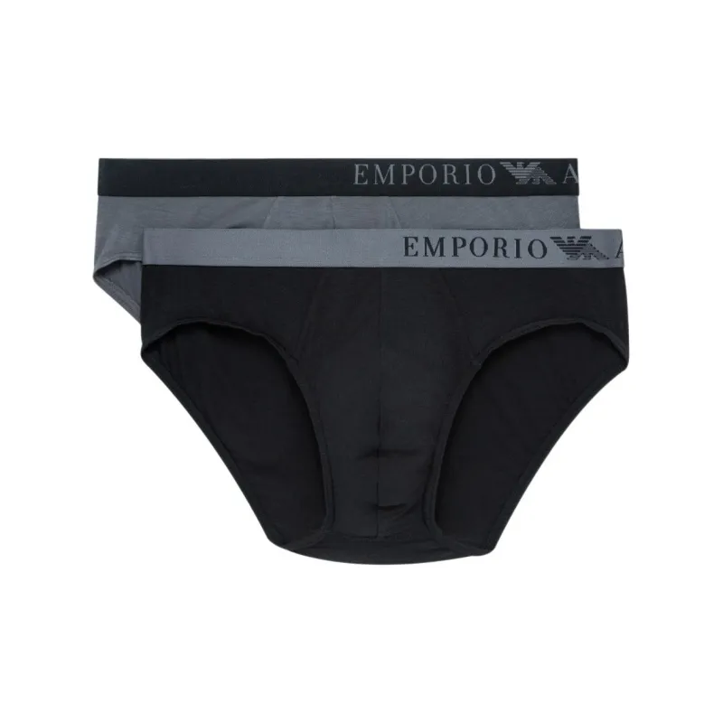 EMPORIO ARMANI FW24 Underpants Men's 2 Pack Black+Gray-0