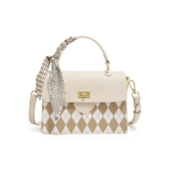 Safiya Synthetic Leather Handbag Regular Women's Beige/Brown